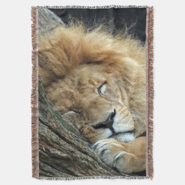Lion 036 throw blanket (Front Vertical)