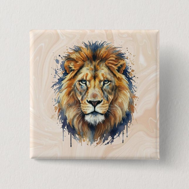 Lion 15 Cm Square Badge (Front)