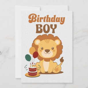Lion 1st Birthday Invitation Editable