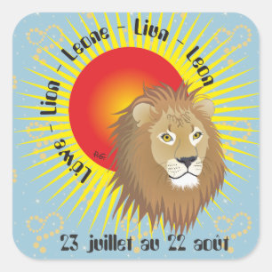 Lion 23 juillet au 22 août Autocollants Square Sticker
