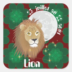 Lion 23 juillet au 22 août Autocollants Square Sticker