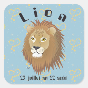 Lion 23 juillet au 22 août Autocollants Square Sticker