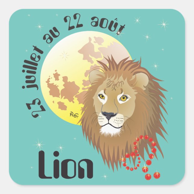 Lion 23 juillet au 22 août Autocollants Square Sticker (Front)