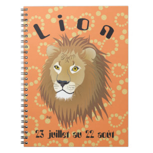 Lion 23 juillet au 22 août Carnet Spiral Notebook