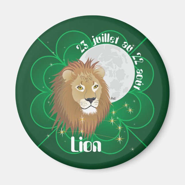 Lion 23 juillet au 22 août Magnet (Front)