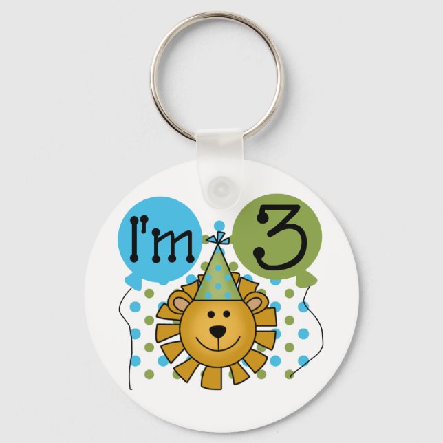 Lion 3rd Birthday T-shirts and Gifts Key Ring (Front)