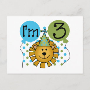 Lion 3rd Birthday T-shirts and Gifts Postcard