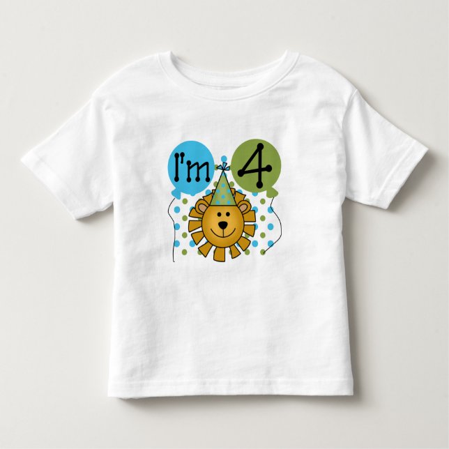 Lion 4th Birthday T-shirts and Gifts (Front)