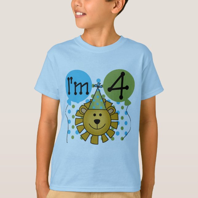 Lion 4th Birthday T-shirts and Gifts (Front)