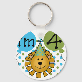 Lion 4th Birthday T-shirts and Gifts Key Ring