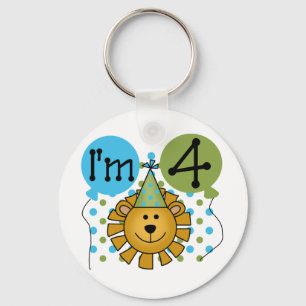 Lion 4th Birthday T-shirts and Gifts Key Ring