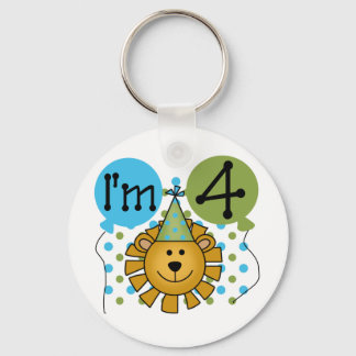 Lion 4th Birthday T-shirts and Gifts Key Ring