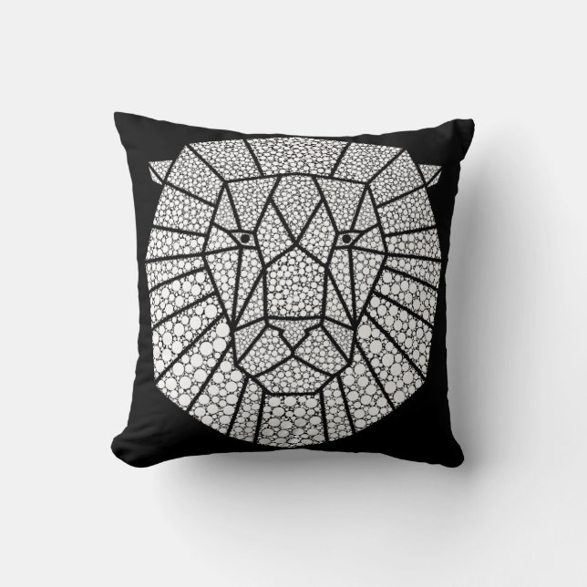 Lion Abstract Art Illustration Cushion (Front)