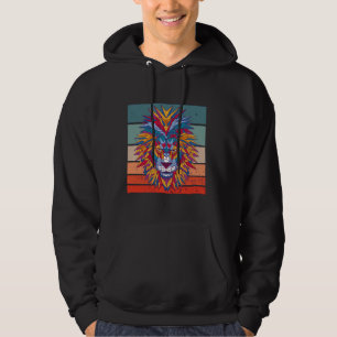 Lion abstract colourful geometric art modern shape hoodie