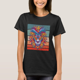 Lion abstract colourful geometric art modern shape T-Shirt