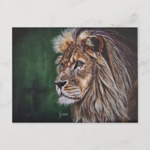 Lion Acrylic Painting Post Card