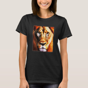 Lion Africa predator print head imprint with wild T-Shirt