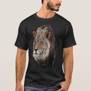 Lion Africa predator print head imprint with wild  T-Shirt