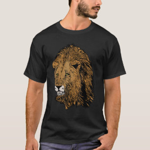 Lion Africa predator print head imprint with wild T-Shirt