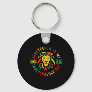 Lion African Retro Juneteenth Is My Independence D Key Ring