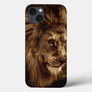 Lion against stormy sky iPhone 13 case