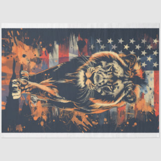 Lion & American Flag Tissue Paper