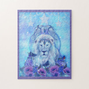 Lion and butterflies by Renee Lavoie  Jigsaw Puzzle