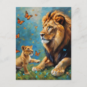 Lion And Cub Postcard