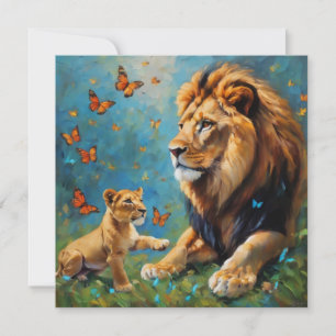 Lion And Cub Postcard