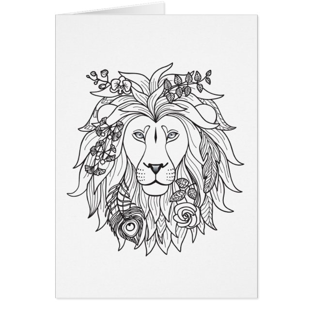 Lion And Flowers Doodle (Front)