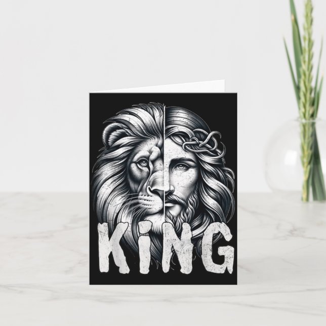 Lion And Jesus King Christian Faith Design  Card (Front)