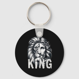 Lion And Jesus King Christian Faith Design Key Ring