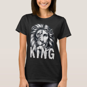 Lion And Jesus King Christian Faith Design  T-Shirt