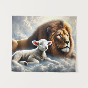 Lion and Lamb Art Tapestry