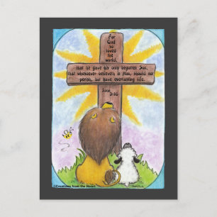 Lion and Lamb At the Cross Postcard