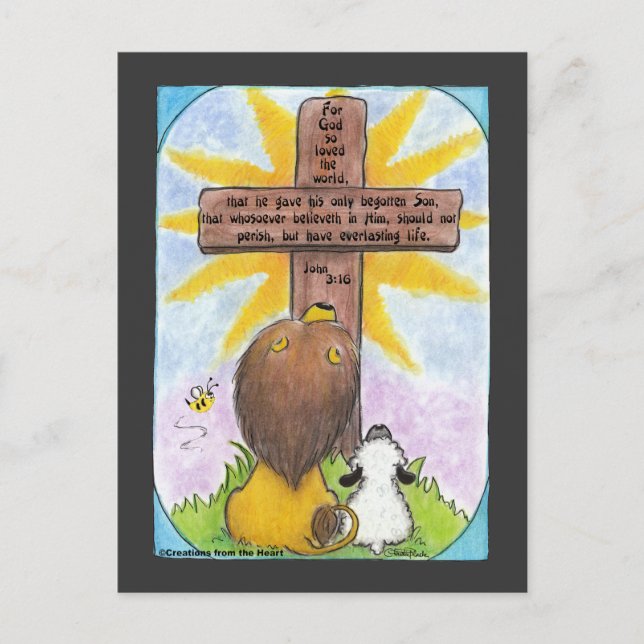Lion and Lamb At the Cross Postcard (Front)
