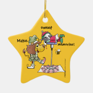 Lion and Lamb Candy Cane Makers Ceramic Tree Decoration