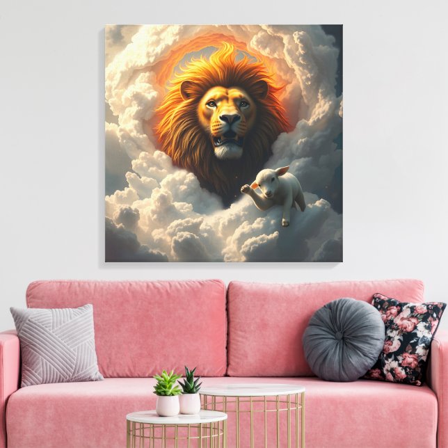 Lion and Lamb Canvas Art (Insitu(LivingRoom))