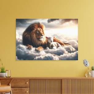 Lion and Lamb Canvas Art