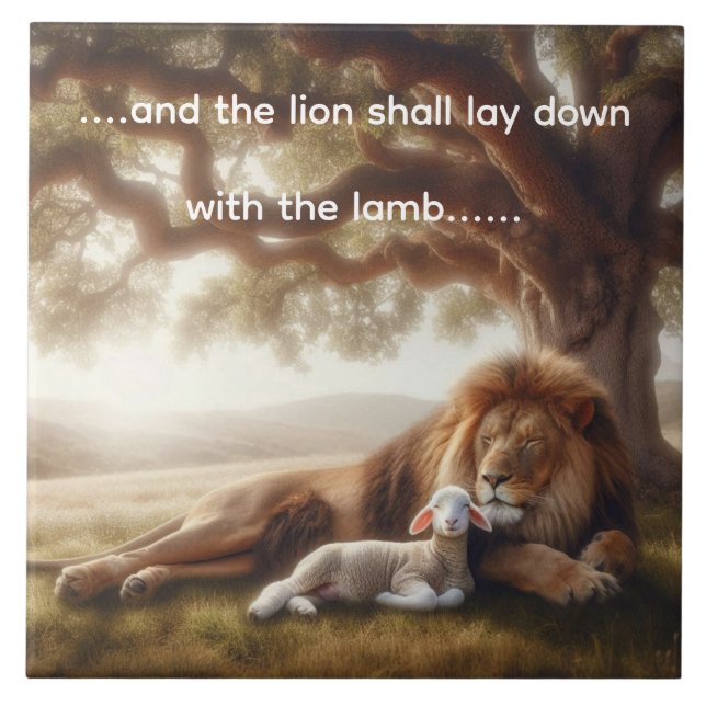 Lion and Lamb Ceramic Tile (Front)