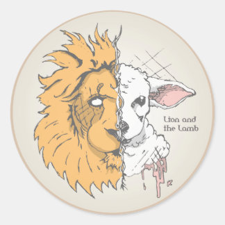 Lion and Lamb Classic Round Sticker