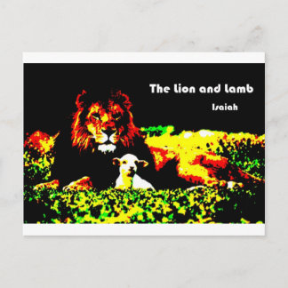 Lion and Lamb Colour Postcard