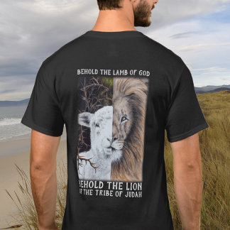 Lion and Lamb customisable black T-Shirt