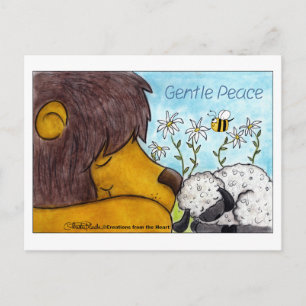 Lion and Lamb Gentle Peace Postcard