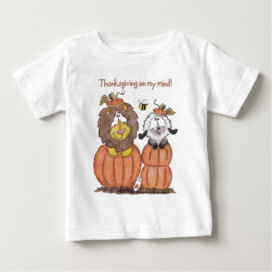 Lion and Lamb in Pumpkins Baby T-Shirt