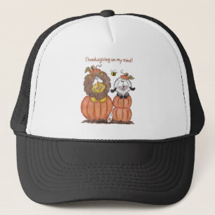 Lion and Lamb in Pumpkins Trucker Hat