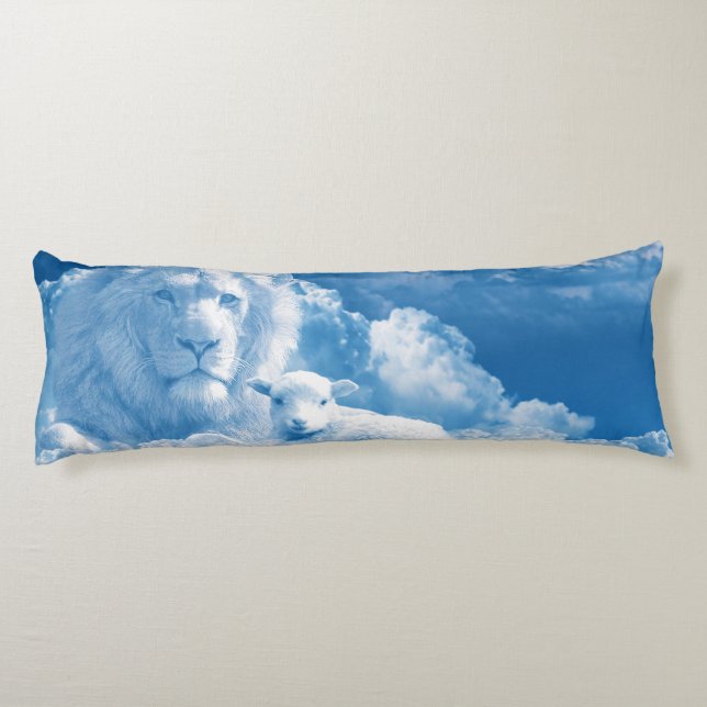 Lion and Lamb in the Clouds Body Cushion (Back)