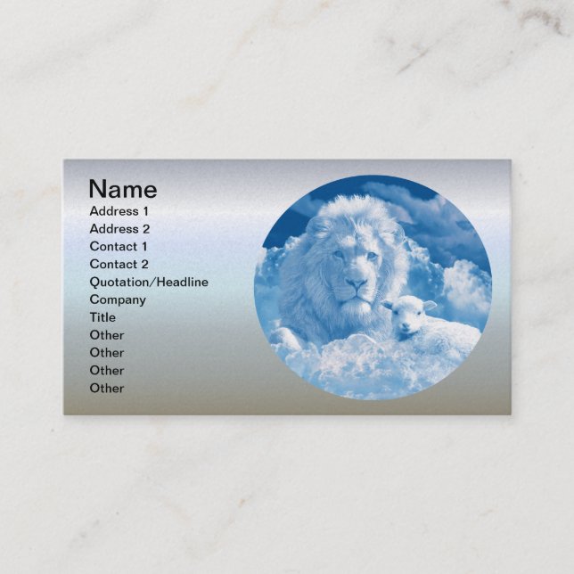 Lion and Lamb in the Clouds Business Card (Front)