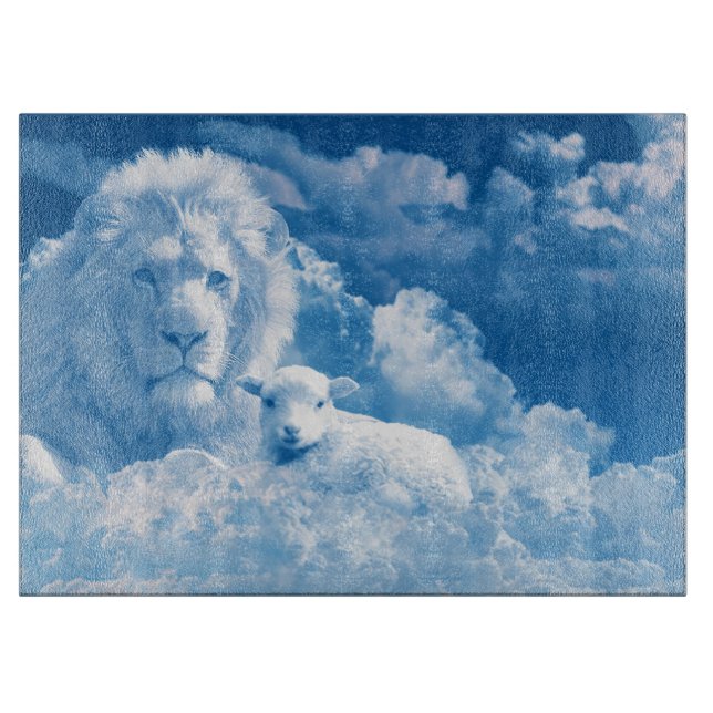 Lion and Lamb in the Clouds Cutting Board (Front)