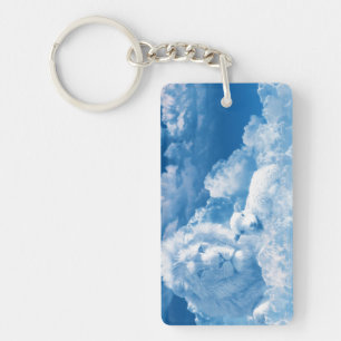 Lion and Lamb in the Clouds Key Ring